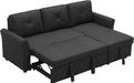 Dark Grey L-Shaped Sleeper Sofa Bed