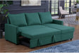 Green Reversible Sleeper Sectional Sofa - 77.7″
