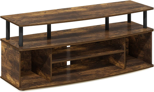 55 Inch Amber Pine/Black Entertainment Center Stand