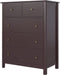 Dark Brown Modern 5-Drawer Chest of Drawers