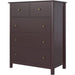 Dark Brown Modern 5-Drawer Chest of Drawers