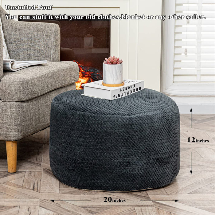 Fuzzy Foot Rest with Storage for Living Room