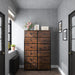 Rustic Brown 12-Drawer Tall Bedroom Dresser