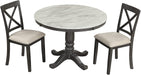 Wood 5-Piece round Dining Table Set with Cushioned Chairs