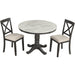 Wood 5-Piece round Dining Table Set with Cushioned Chairs