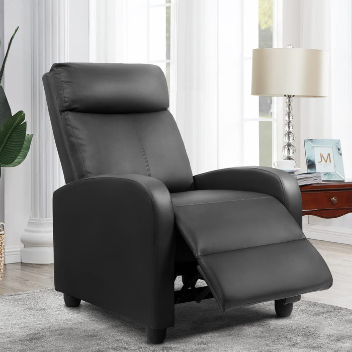 Black PU Leather Recliner Chair with Massage