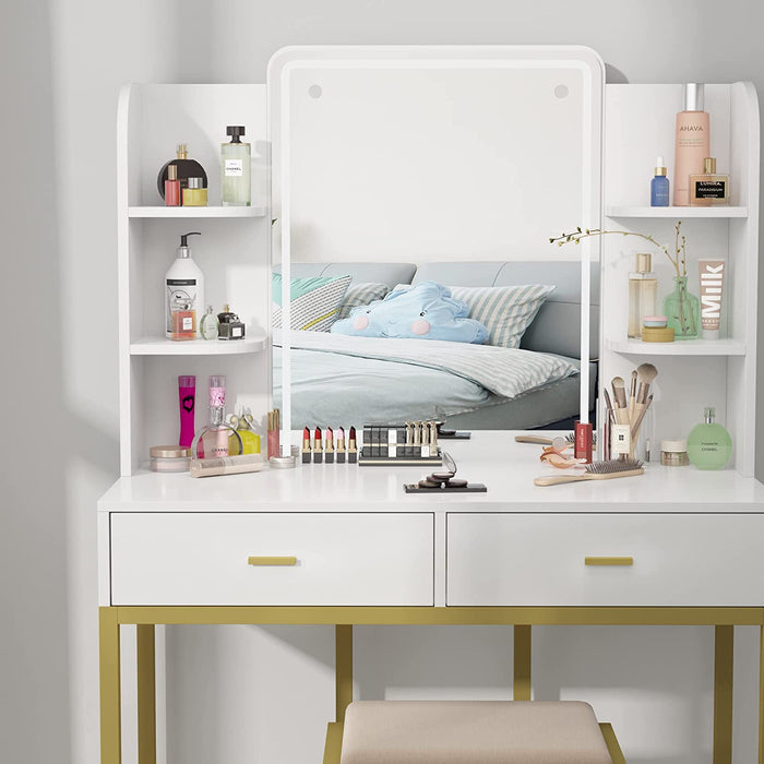 Lighted Makeup Vanity Desk with Storage