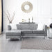 Modern Grey Velvet Sectional Sofa