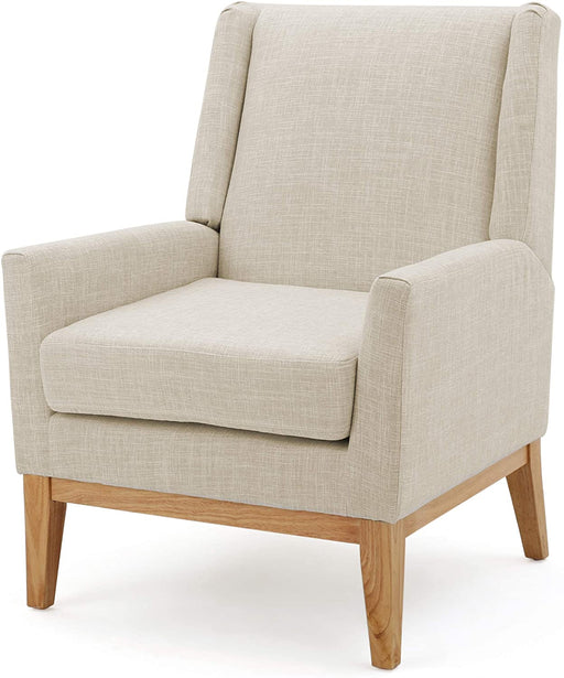 Beige Accent Chair: Aurla Fabric, 27.5D X 28.5W X 36.5H