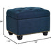 Blue Linen Ottoman with Storage by FHW