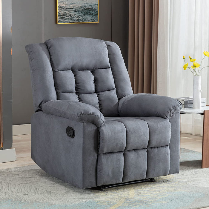 Classic Manual Recliner Chair, Padded Oversized Sofa