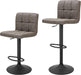 Vintage Leather Swivel Barstools, Set of 2, Grey