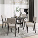 5-Piece Dining Set, round Bottom Shelf, 4 Upholstered Chairs