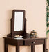 Transitional Vanity Set with Mirror, Stool (Espresso)