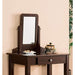 Transitional Vanity Set with Mirror, Stool (Espresso)