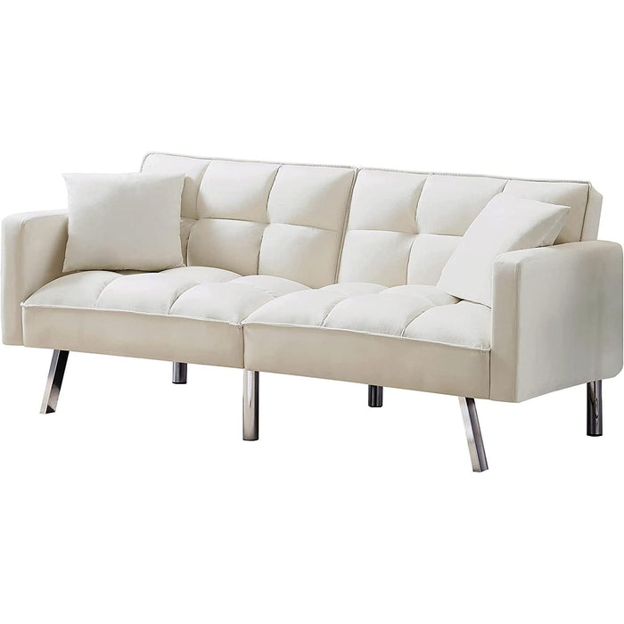 Adjustable Loveseat Sofa Bed with Metal Legs