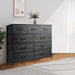 Fabric Furniture 9-Drawer Wood Grain Dresser for Bedroom