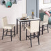 5-Piece Faux Marble Top Counter Height Dining Table Set,