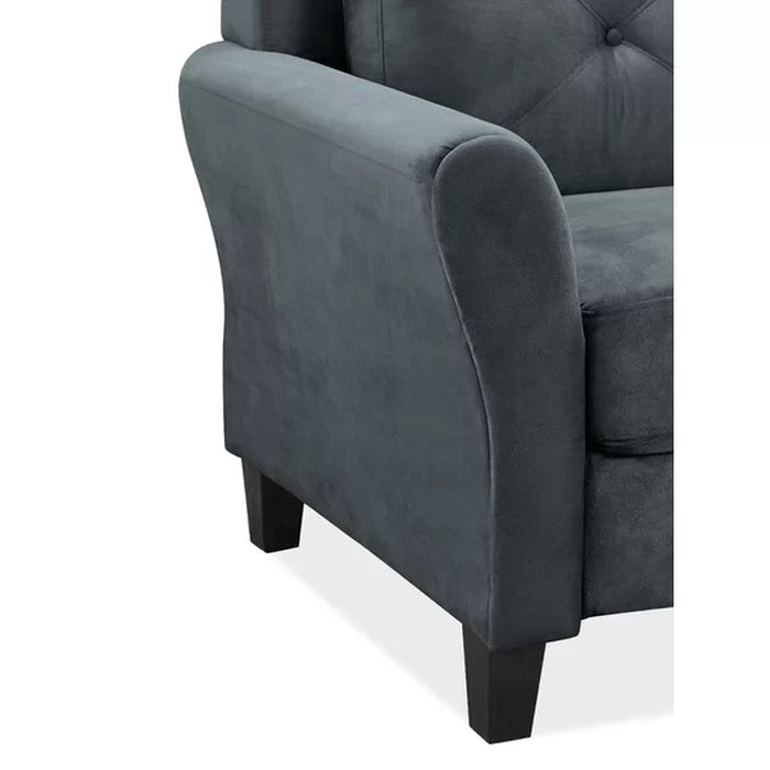 Liston 78.8" round Arm Tufted Sofa