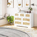 Rattan 7-Drawer Dresser in White