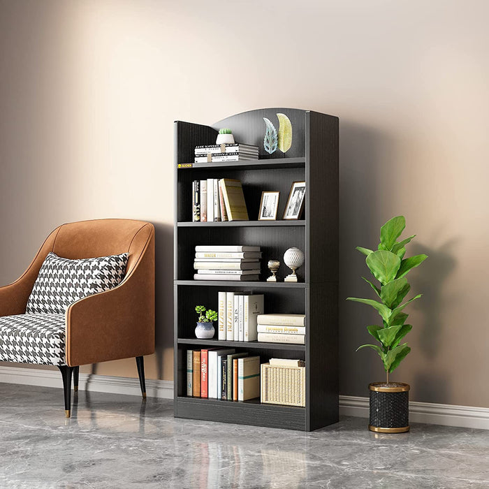 Tall 5-Tier Bookcase with Open Shelves