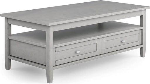 Fog Grey Solid Wood Coffee Table, Full Assembly Required