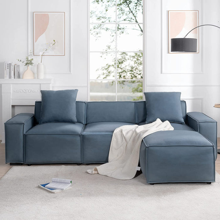 Blue Luxury Modular Sectional Sofa