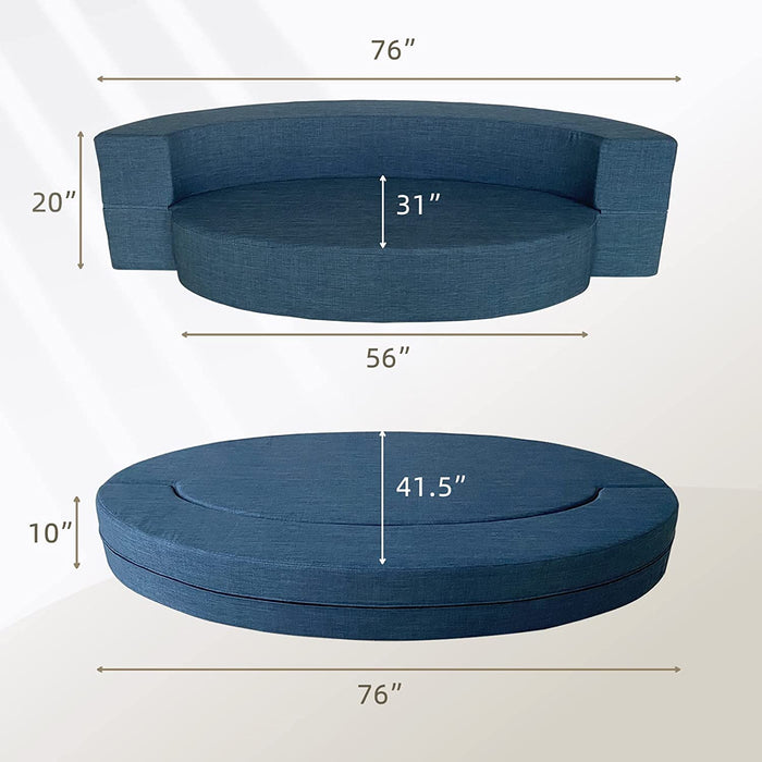Memory Foam Sofa Bed with Pillows, Dark Blue
