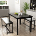 3-Piece Dining Table Set with 2 Benches, Sturdy Structure