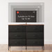 Black Rustic Dresser with 6 Drawers and TV Stand