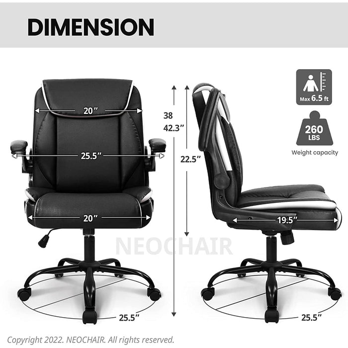 Ergonomic Black Office Chair with Swivel Wheels
