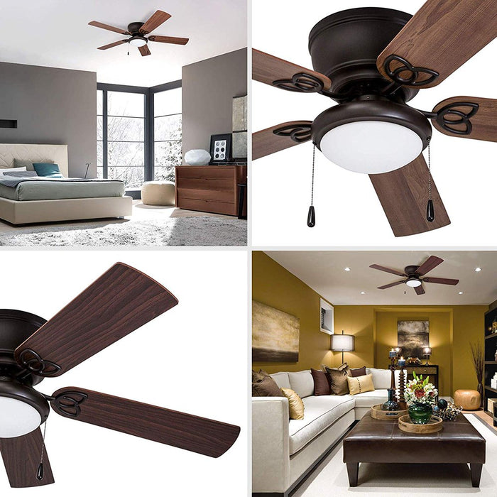 Prominence Home Benton 52" Bronze Low Profile Ceiling Fan with Light