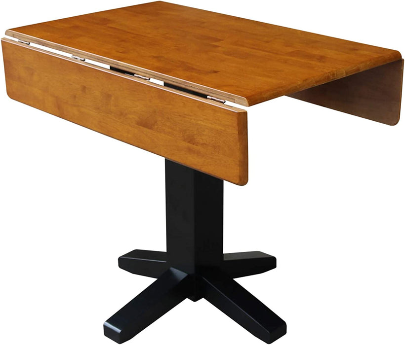 Black/Cherry Square Dual Drop Leaf Dining Table