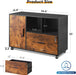 Rustic Brown Lockable 1-Drawer Office Cabinet