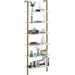 Marble White 6-Tier Ladder Shelf Bookcase