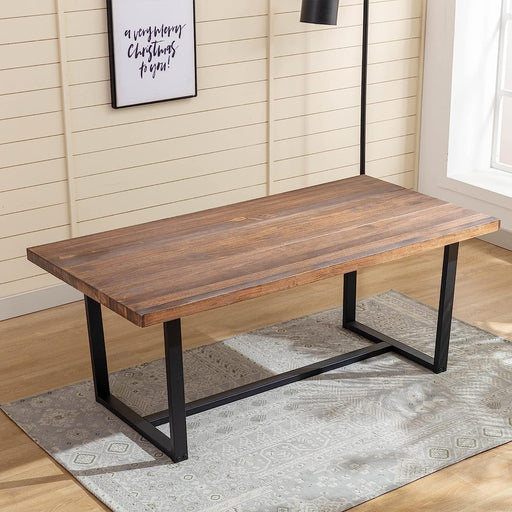 72″ Solid Wood Dining Table for 8-10 Person in Brown