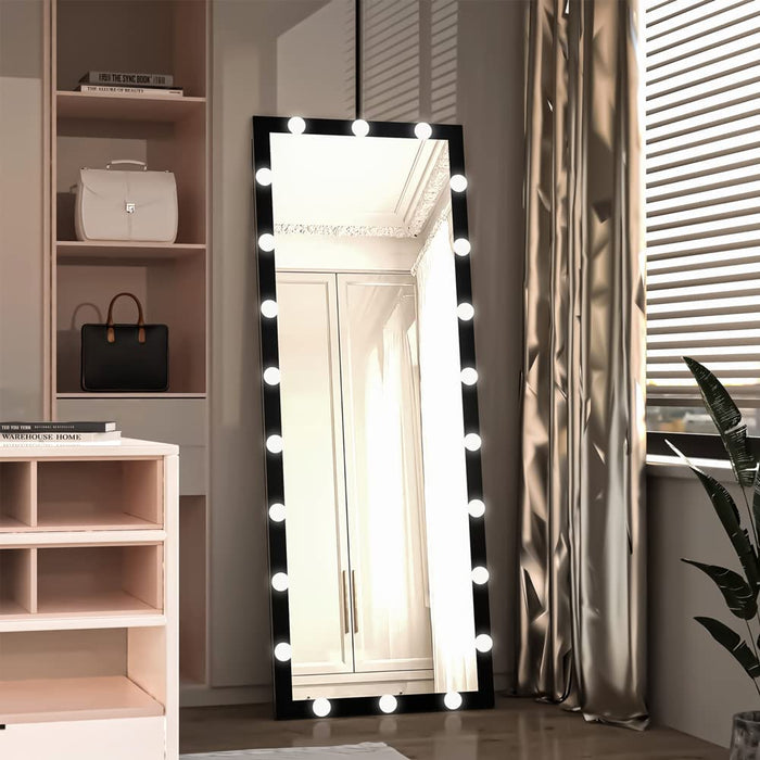 Full-Length Mirror with Touch Control LED Light