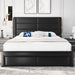 Full Size Leather Upholstered Platform Bed Frame, 3 Storage Drawers