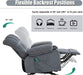 Massage Rocker Recliner with Heat, Fabric, 2 Cup Holders, Pocket