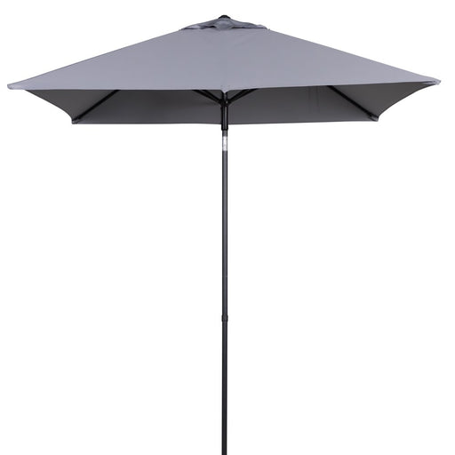 Mainstays Outdoor 6 X 7.5Ft Grey Rectangular Outdoor Market Patio Umbrella with Push-Up Function