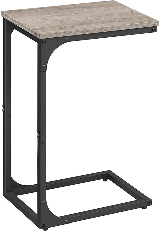 Greige and Black C-Shaped Sofa Table