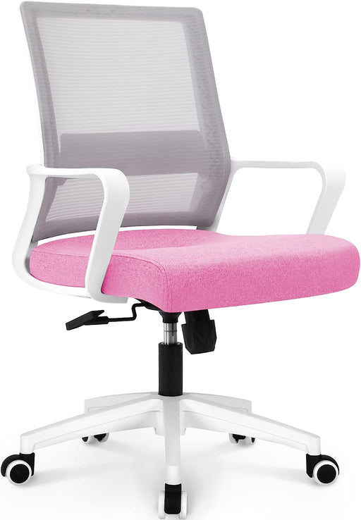 Ergonomic Pink Swivel Chair for Home Office