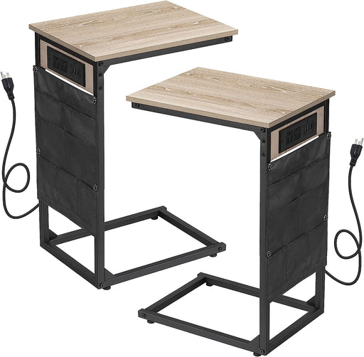 Set of 2 C Shape End Table, Charging