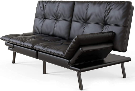 Modern Black Convertible Memory Foam Sofa Bed