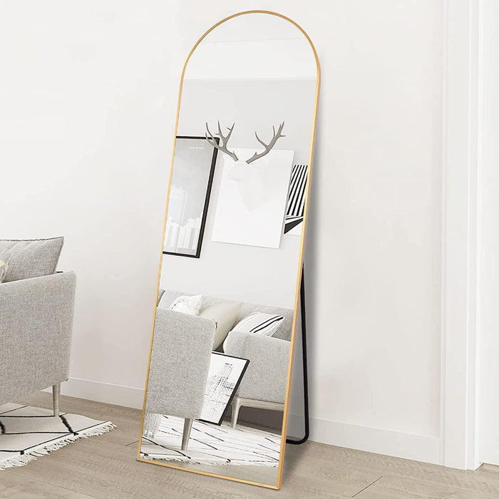 Arched Gold Full Length Floor Mirror