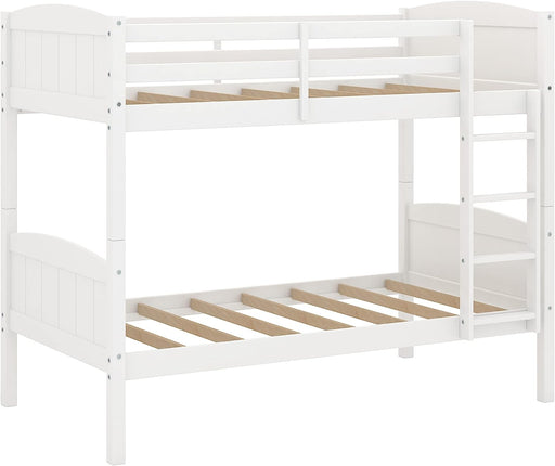 Contemporary Twin Arch Bunk Bed, White