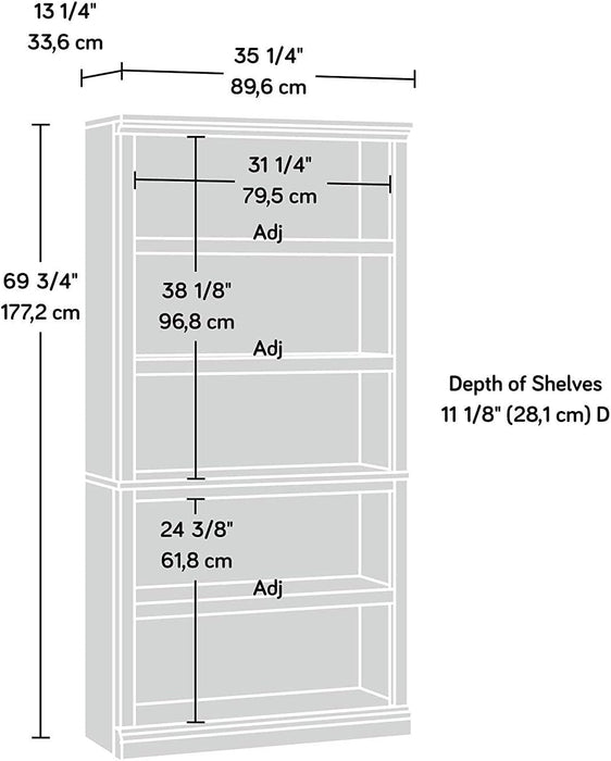 Washington Cherry 5-Shelf Bookcase by Sauder Select