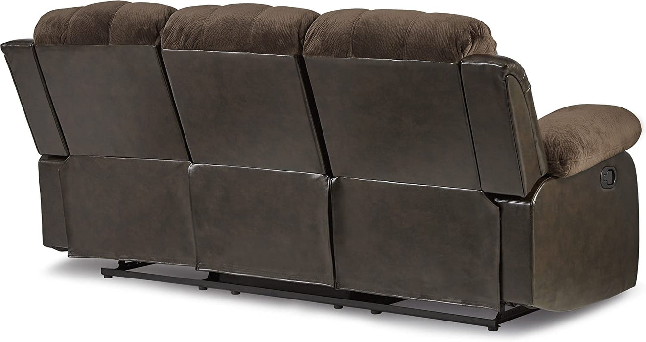 Resonance 83" Microfiber Double Reclining Sofa, Dark Brown