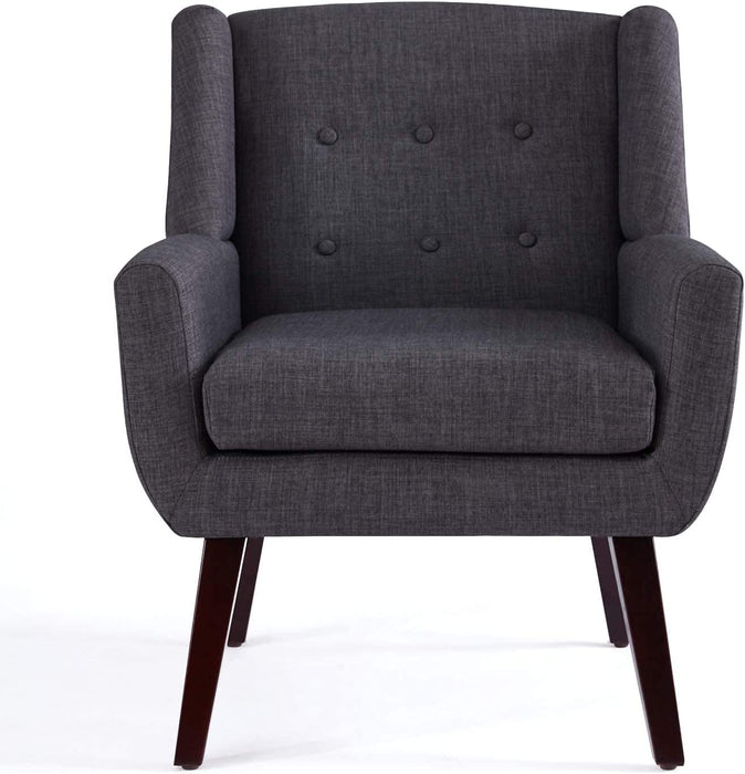 Grey Button Tufted Accent Chair for Comfortable Living