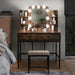 Brown Makeup Vanity Dressing Table with LED Lights